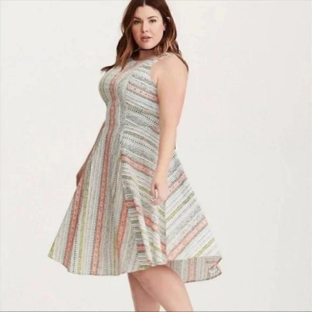 NWT! Torrid Insider Collection Geo Print Sleeveless Fit & Flare Cocktail Dress